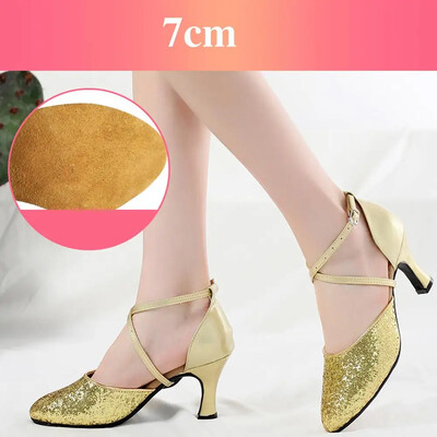Παπούτσια χορού Latin Tango Ballroom Jazz παπούτσια για γυναίκες κορίτσια Γυναικεία σόλα από καουτσούκ Χρυσό/Ασημί Dropshipping
