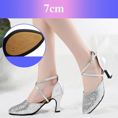 Παπούτσια χορού Latin Tango Ballroom Jazz παπούτσια για γυναίκες κορίτσια Γυναικεία σόλα από καουτσούκ Χρυσό/Ασημί Dropshipping