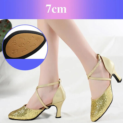 Παπούτσια χορού Latin Tango Ballroom Jazz παπούτσια για γυναίκες κορίτσια Γυναικεία σόλα από καουτσούκ Χρυσό/Ασημί Dropshipping