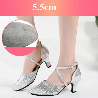 Παπούτσια χορού Latin Tango Ballroom Jazz παπούτσια για γυναίκες κορίτσια Γυναικεία σόλα από καουτσούκ Χρυσό/Ασημί Dropshipping