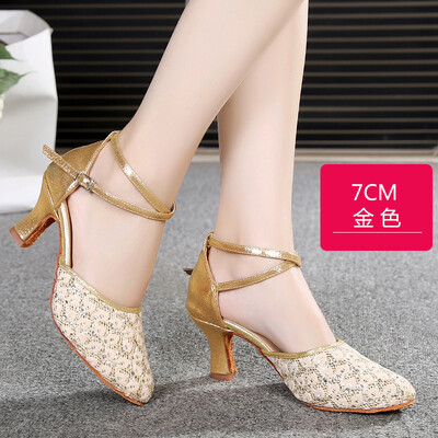 Pantofi de dans pentru femei, toc 7 cm, cu vârf închis, pantofi de dans latino, talpă din cauciuc, cu toc înalt, tango, salsa, pantofi de dans pentru fete