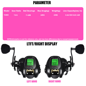 SAMOLLA Baitcasting Fishing Roel Electronic Big Led Screen High Speed 7,2:1 10kg Αδιάβροχο αλμυρό νερό Χυτό τύμπανο