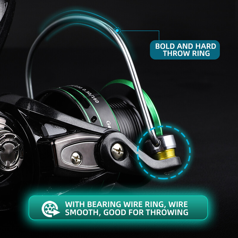 BEARKING Нова риболовна макара с двоен дизайн на спирачките 5.2:1 Супер здрава хранилка за риболов на шаран Метална тел. Чаша Разменете лявата и дясната ръка