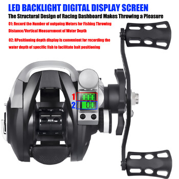 Led Screen Electronic Fishing Reel Baitcasting High Speed 7,2:1 10kg Αδιάβροχο Θαλασσινό Θαλασσινό Θαλασσινό Θαλάσσιο Νερό Ice Fishing Wheel Moulinet Casting