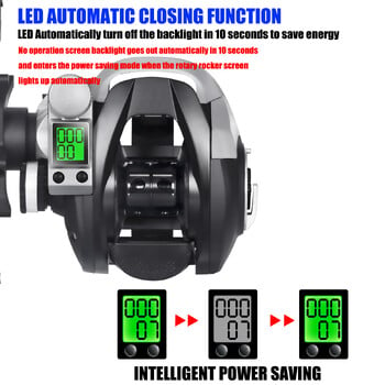 Led Screen Electronic Fishing Reel Baitcasting High Speed 7,2:1 10kg Αδιάβροχο Θαλασσινό Θαλασσινό Θαλασσινό Θαλάσσιο Νερό Ice Fishing Wheel Moulinet Casting