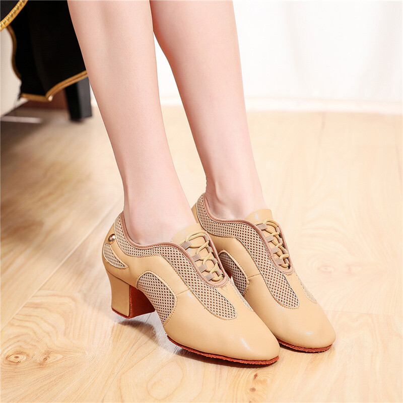 SUN LISA Pantofi cu toc gros pentru femei, damă, fete, talpă din piele, pantofi de dans modern, salsa latino