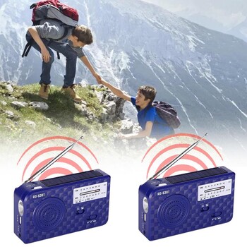 Hand Crank Radio Φορητό ραδιόφωνο ειδοποίησης ηλιακό ραδιόφωνο καιρικό ραδιόφωνο 500mA Ελαφρύ ηλιακό ραδιόφωνο χειρός με μανιβέλα AM/FM με LED