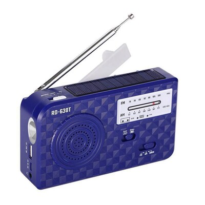 Radio cu manivelă Radio portabil de alertă Radio solar Radio meteo 500mA Ușoară manivelă Radio AM/FM alimentat solar cu LED