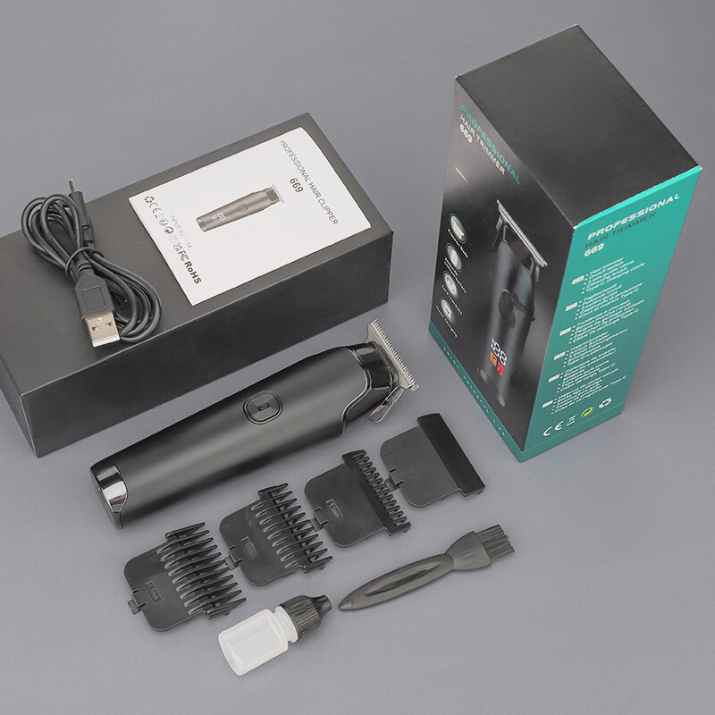 RESUXI 2000mAh 6500 RPM Professionaalne õlipeaga juukselõikur Meeste juhtmeta juukselõikur Laetava LED-ekraaniga trimmerite komplekt