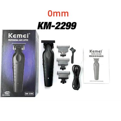 Kemei 2299 Barber Безжичен тример за коса 0 mm Zero Gapped Carving Clipper Detailer Професионална електрическа машина за финишно рязане