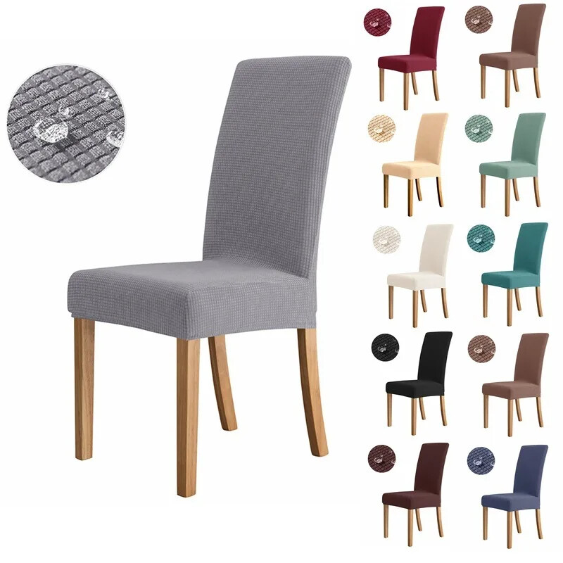 1kom Vodootporne podesive navlake za stolice, blagovaonica, rastezljiva jacquard spandeks navlaka za sjedalo, uklonjiva navlaka za stolice s visokim naslonom