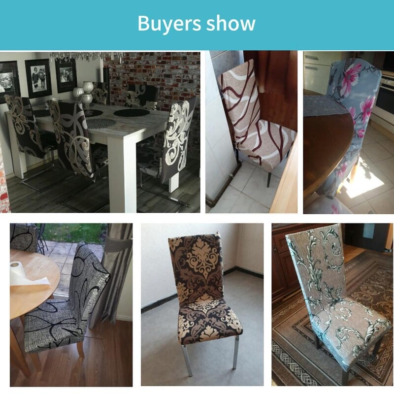 Meijuner Husă pentru scaune cu imprimeu floral, multifuncțională, Spandex, pentru acasă, pentru scaune de luat masa, elastice, universale, pentru scaune, Y390