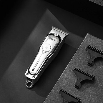 VGR Professional Barber Hair Trimmer Акумулаторна машинка за подстригване за мъже Тример за брада Машина за подстригване T-blade Haircut Tool