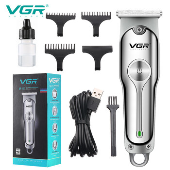 VGR Professional Barber Hair Trimmer Акумулаторна машинка за подстригване за мъже Тример за брада Машина за подстригване T-blade Haircut Tool