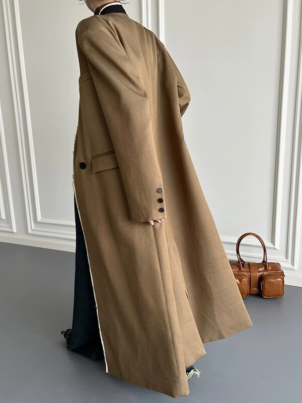 [LANMREM] Visokokvalitetna ženska vjetrovka s dvostrukim kopčanjem i dugim rukavima, temperamentna ženska gornja odjeća za 2024.