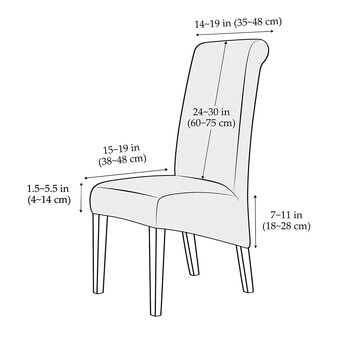 1 ΤΕΜ. Ελαστικό κάλυμμα καρέκλας τραπεζαρίας Φύλλα Ζακάρ Stretch καρέκλες Slipcovers Μακριά πλάτη Μονόχρωμα καλύμματα καθισμάτων Διακοσμητικό σπιτιού για δεξιώσεις