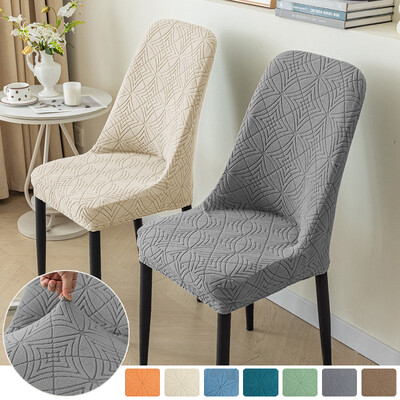 Huse pentru scaune de sufragerie cu spate curbat elastic Jacquard Huse pentru scaune cu arc elastic lavabil, anti-murdare, pentru decorarea interioară, 1 buc.