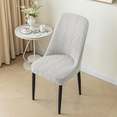 Huse pentru scaune de sufragerie cu spate curbat elastic Jacquard Huse pentru scaune cu arc elastic lavabil, anti-murdare, pentru decorarea interioară, 1 buc.