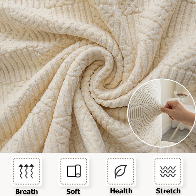 Huse pentru scaune de sufragerie cu spate curbat elastic Jacquard Huse pentru scaune cu arc elastic lavabil, anti-murdare, pentru decorarea interioară, 1 buc.