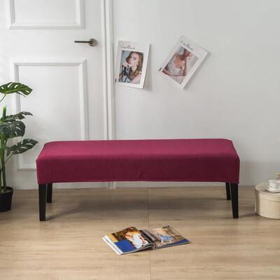 Жакардово еластично покривало за пейка за трапезария, спалня, спандекс, плътен цвят, домашен декор, калъфи за столове Миещ се разтеглив протектор за седалка