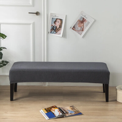 Жакардово еластично покривало за пейка за трапезария, спалня, спандекс, плътен цвят, домашен декор, калъфи за столове Миещ се разтеглив протектор за седалка