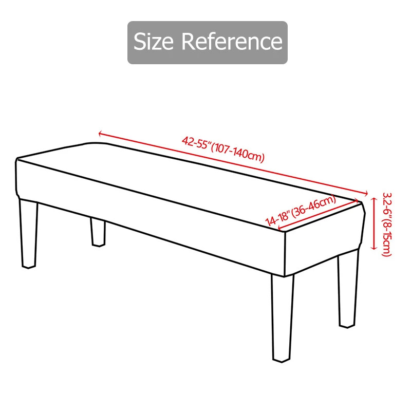 Жакардово еластично покривало за пейка за трапезария, спалня, спандекс, плътен цвят, домашен декор, калъфи за столове Миещ се разтеглив протектор за седалка