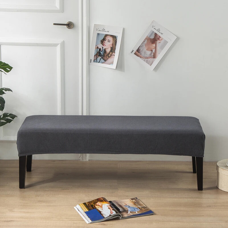 Жакардово еластично покривало за пейка за трапезария, спалня, спандекс, плътен цвят, домашен декор, калъфи за столове Миещ се разтеглив протектор за седалка