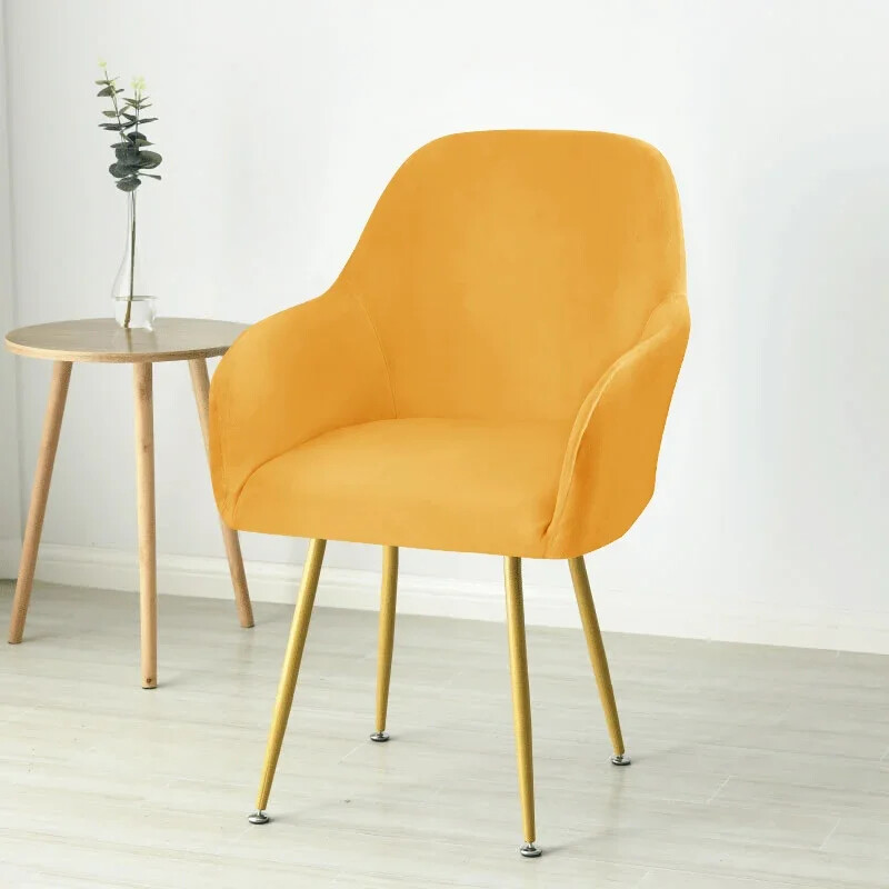 1 бр. Калъф за високо кресло за бар Еластични меки кадифени калъфи за трапезни столове Миещи се калъфи за офис столове за домашен декор на хотелски офис