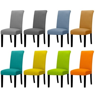 Huse pentru scaune elastice, de culoare solidă, spandex, dimensiune universală, pentru acasă, pentru scaune elastice pentru nuntă, sufragerie, banchet, petrecere la hotel