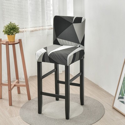 Husă elastică pentru scaune scurte, cu imprimeu spandex, pentru scaun de bar, huse de protecție pentru scaun, pentru cafenea, sufragerie, bucătărie, lavabilă