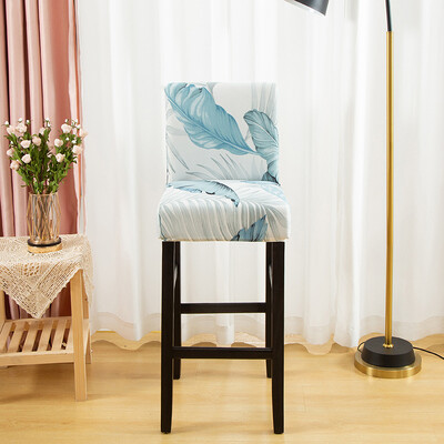 Husă elastică pentru scaune scurte, cu imprimeu spandex, pentru scaun de bar, huse de protecție pentru scaun, pentru cafenea, sufragerie, bucătărie, lavabilă