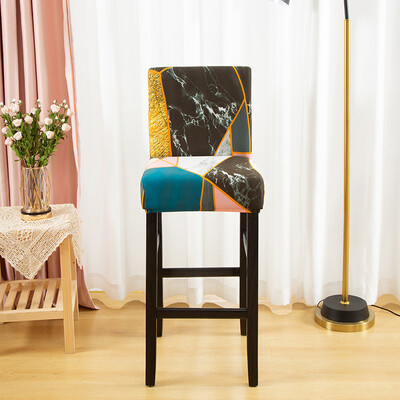 Husă elastică pentru scaune scurte, cu imprimeu spandex, pentru scaun de bar, huse de protecție pentru scaun, pentru cafenea, sufragerie, bucătărie, lavabilă