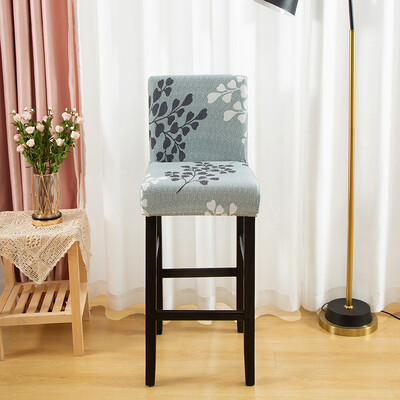 Husă elastică pentru scaune scurte, cu imprimeu spandex, pentru scaun de bar, huse de protecție pentru scaun, pentru cafenea, sufragerie, bucătărie, lavabilă