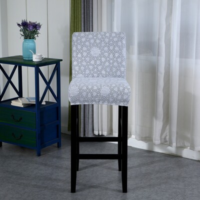Husă elastică pentru scaune scurte, cu imprimeu spandex, pentru scaun de bar, huse de protecție pentru scaun, pentru cafenea, sufragerie, bucătărie, lavabilă