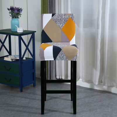 Husă elastică pentru scaune scurte, cu imprimeu spandex, pentru scaun de bar, huse de protecție pentru scaun, pentru cafenea, sufragerie, bucătărie, lavabilă