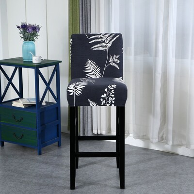 Husă elastică pentru scaune scurte, cu imprimeu spandex, pentru scaun de bar, huse de protecție pentru scaun, pentru cafenea, sufragerie, bucătărie, lavabilă