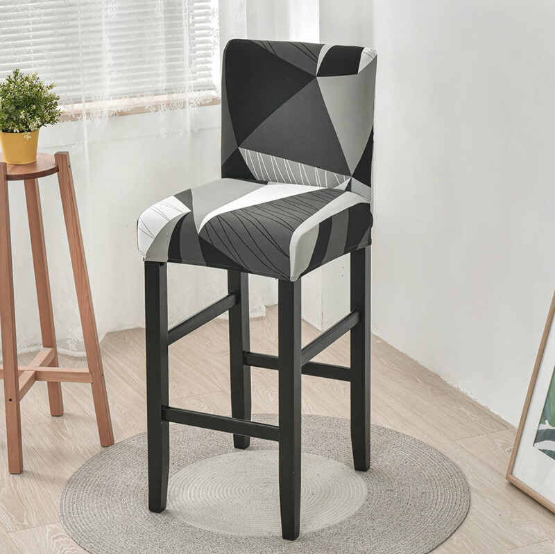 Husă elastică pentru scaune scurte, cu imprimeu spandex, pentru scaun de bar, huse de protecție pentru scaun, pentru cafenea, sufragerie, bucătărie, lavabilă
