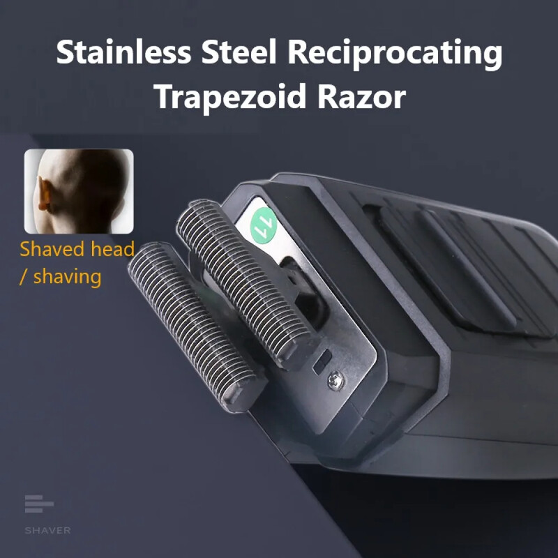 Kemei-1102 Επαναφορτιζόμενη ασύρματη ξυριστική μηχανή για άνδρες Μηχάνημα ξυριστικής μηχανής με διπλή λεπίδα Ξυριστική μηχανή πολλαπλών λειτουργιών Ισχυρό τρίμερ