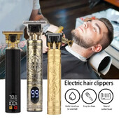 Mașină profesională de tuns T9 Trimmer electric fără fir Dispozitiv de tuns cu afișaj digital Aparat de tuns Barba Barbat Barber pentru barbati
