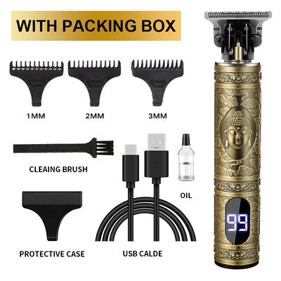 Mașină profesională de tuns T9 Trimmer electric fără fir Dispozitiv de tuns cu afișaj digital Aparat de tuns Barba Barbat Barber pentru barbati