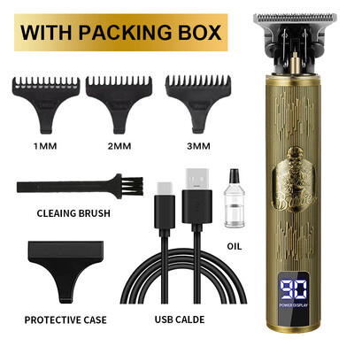 Mașină profesională de tuns T9 Trimmer electric fără fir Dispozitiv de tuns cu afișaj digital Aparat de tuns Barba Barbat Barber pentru barbati