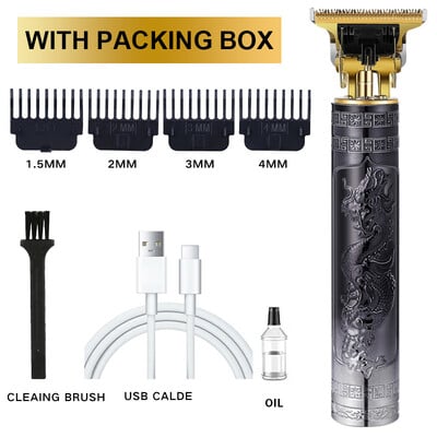 Mașină profesională de tuns T9 Trimmer electric fără fir Dispozitiv de tuns cu afișaj digital Aparat de tuns Barba Barbat Barber pentru barbati