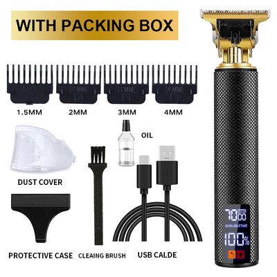 Mașină profesională de tuns T9 Trimmer electric fără fir Dispozitiv de tuns cu afișaj digital Aparat de tuns Barba Barbat Barber pentru barbati