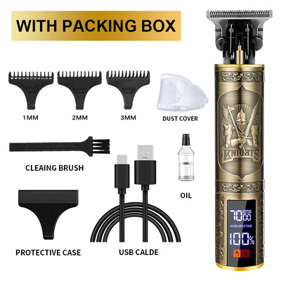 Mașină profesională de tuns T9 Trimmer electric fără fir Dispozitiv de tuns cu afișaj digital Aparat de tuns Barba Barbat Barber pentru barbati