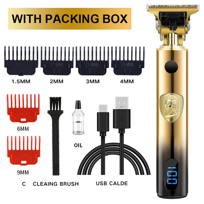 Mașină profesională de tuns T9 Trimmer electric fără fir Dispozitiv de tuns cu afișaj digital Aparat de tuns Barba Barbat Barber pentru barbati