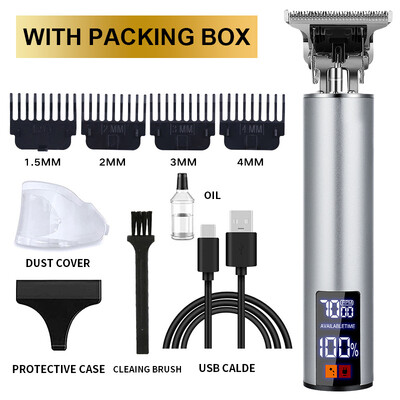 Mașină profesională de tuns T9 Trimmer electric fără fir Dispozitiv de tuns cu afișaj digital Aparat de tuns Barba Barbat Barber pentru barbati