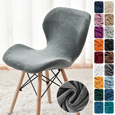 Huse pentru scaun cu fluture elastic, catifea, 1 buc. Huse pentru scaune pentru mese curbate Huse pentru scaune decorative Funda Silla Asiento Husa scaun de bar acasă