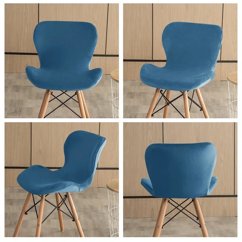 Huse pentru scaun cu fluture elastic, catifea, 1 buc. Huse pentru scaune pentru mese curbate Huse pentru scaune decorative Funda Silla Asiento Husa scaun de bar acasă