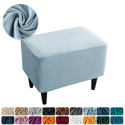 Huse pentru scaun otoman elastic din catifea Huse dreptunghiulare pentru scaun pentru dormitor Huse elastice pentru suport pentru picioare Moale Housse Pouf Home Decor