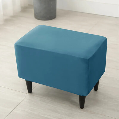 Huse pentru scaun otoman elastic din catifea Huse dreptunghiulare pentru scaun pentru dormitor Huse elastice pentru suport pentru picioare Moale Housse Pouf Home Decor